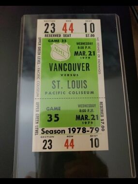 Vancouver vs St. Louis NHL Ticket Stub